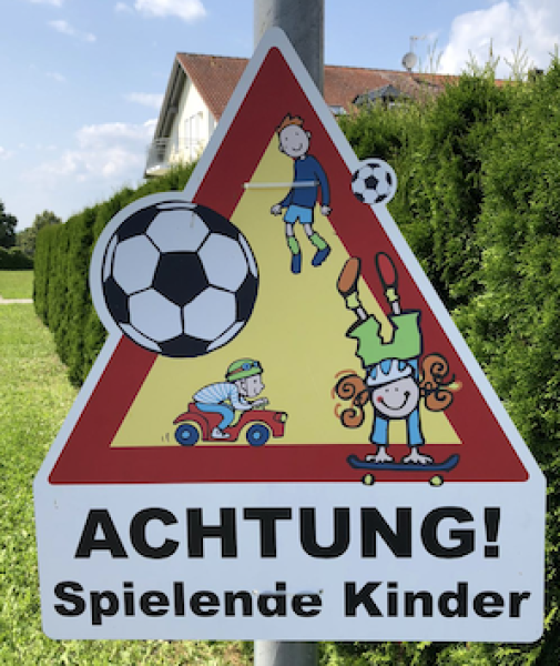 Achtung Spielende Kinder - Aluverbund 2mm